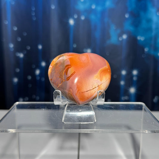 Polychrome Jasper heart | 2" tall | 136 grams | stand included | Desert Jasper