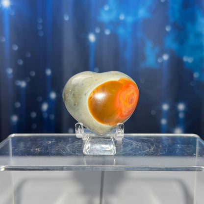 Mini Polychrome Jasper heart | 1 5/8" tall | 71 grams | Desert Jasper | stand included