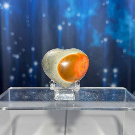Mini Polychrome Jasper heart | 1 5/8" tall | 71 grams | Desert Jasper | stand included
