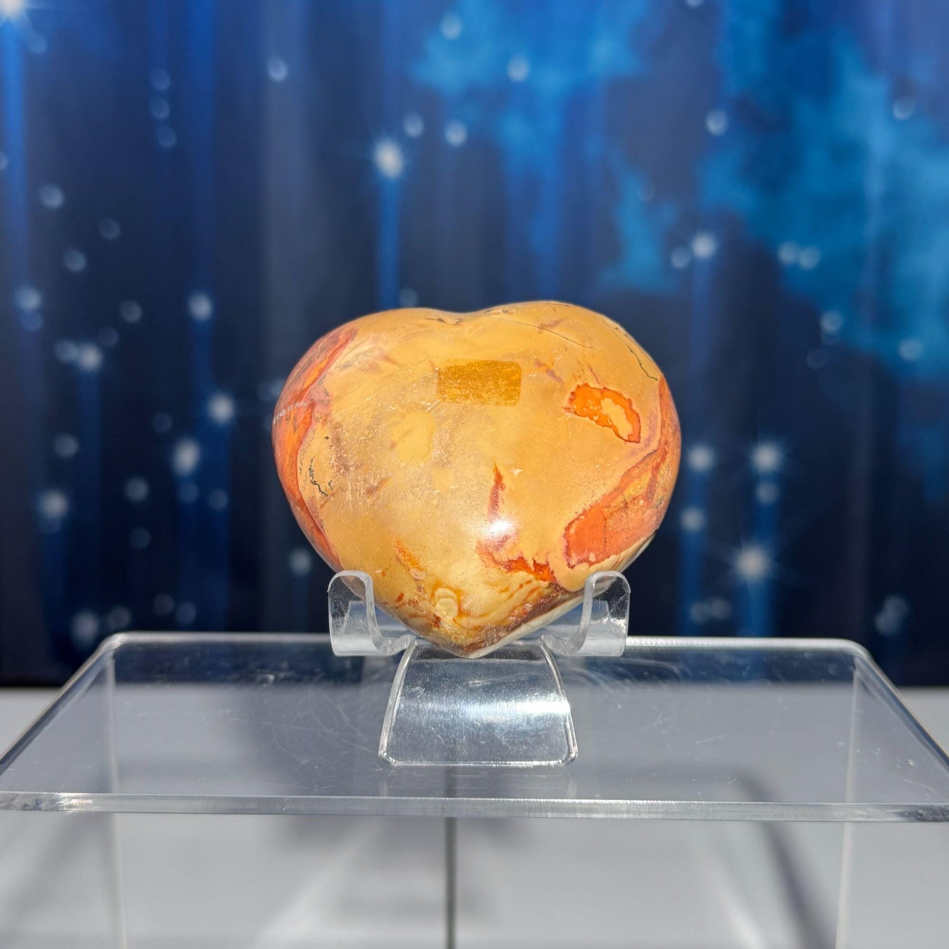 Polychrome Jasper heart | 2 3/8" tall | 156 grams | stand included | Desert Jasper