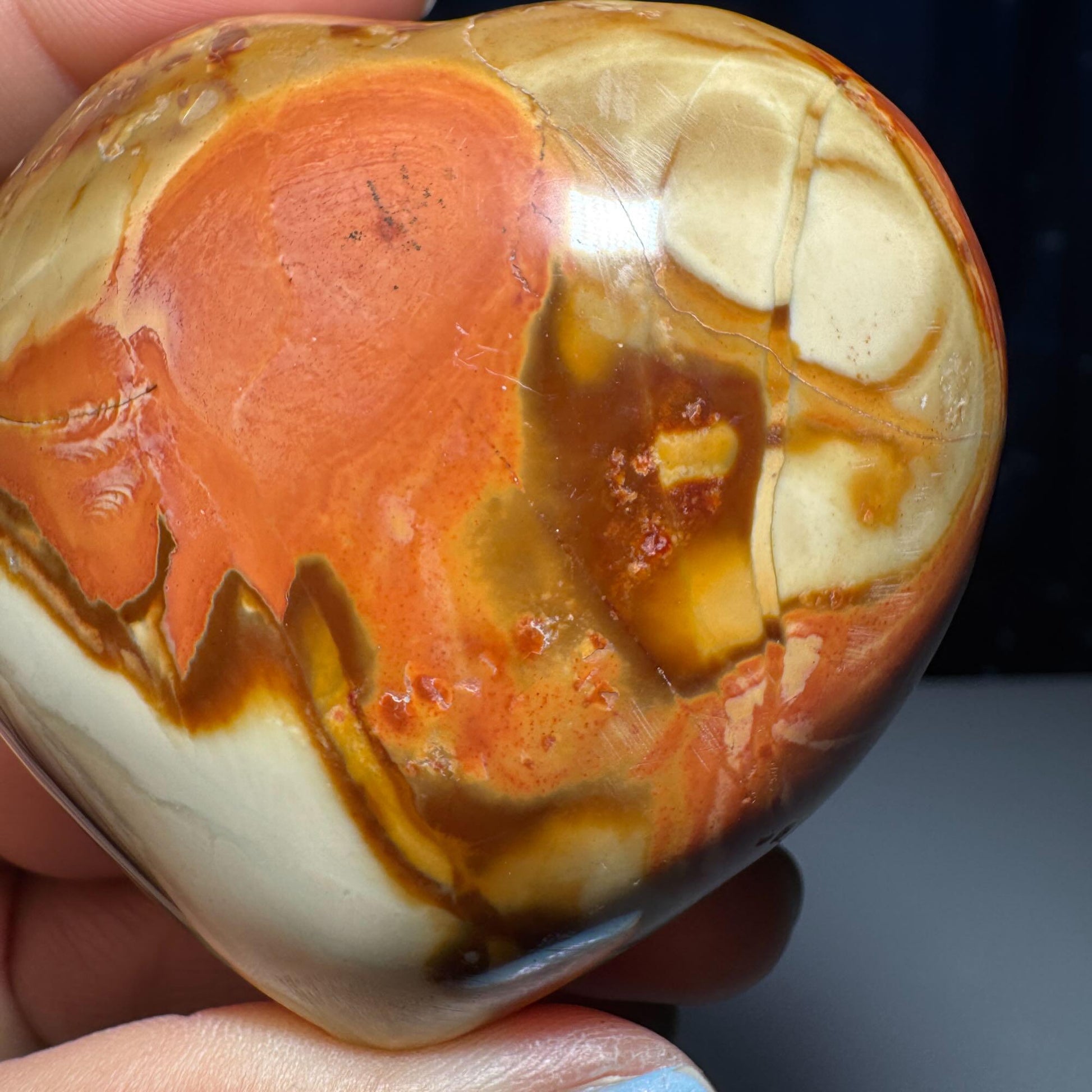 Polychrome Jasper heart | 2 3/8" tall | 156 grams | stand included | Desert Jasper
