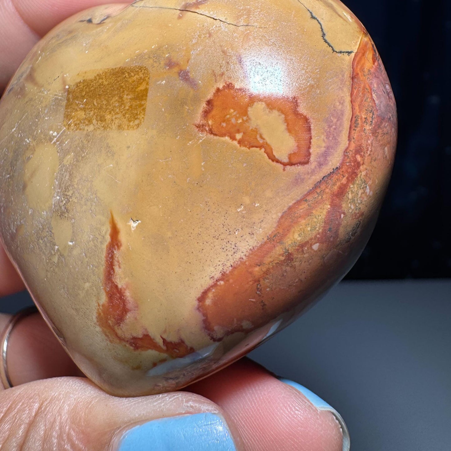 Polychrome Jasper heart | 2 3/8" tall | 156 grams | stand included | Desert Jasper