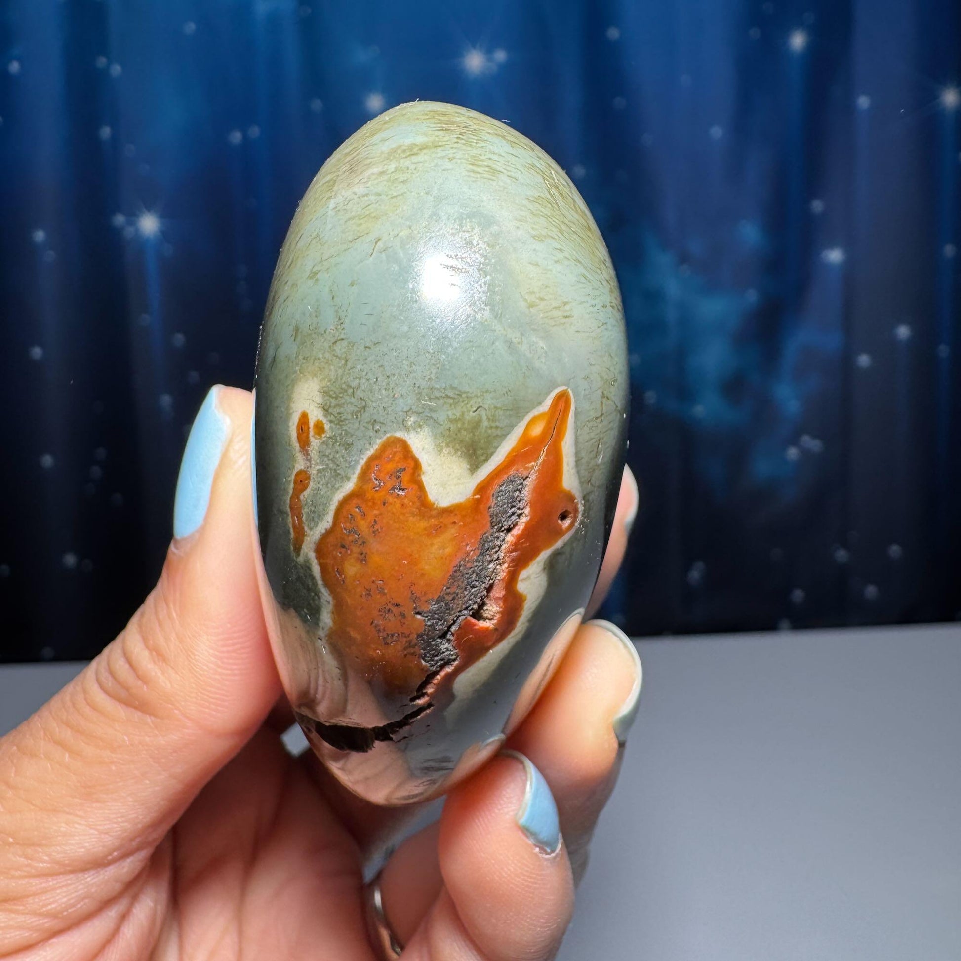 Polychrome Jasper heart | 2 1/8" tall | 170 grams | stand included | Desert Jasper | natural vug