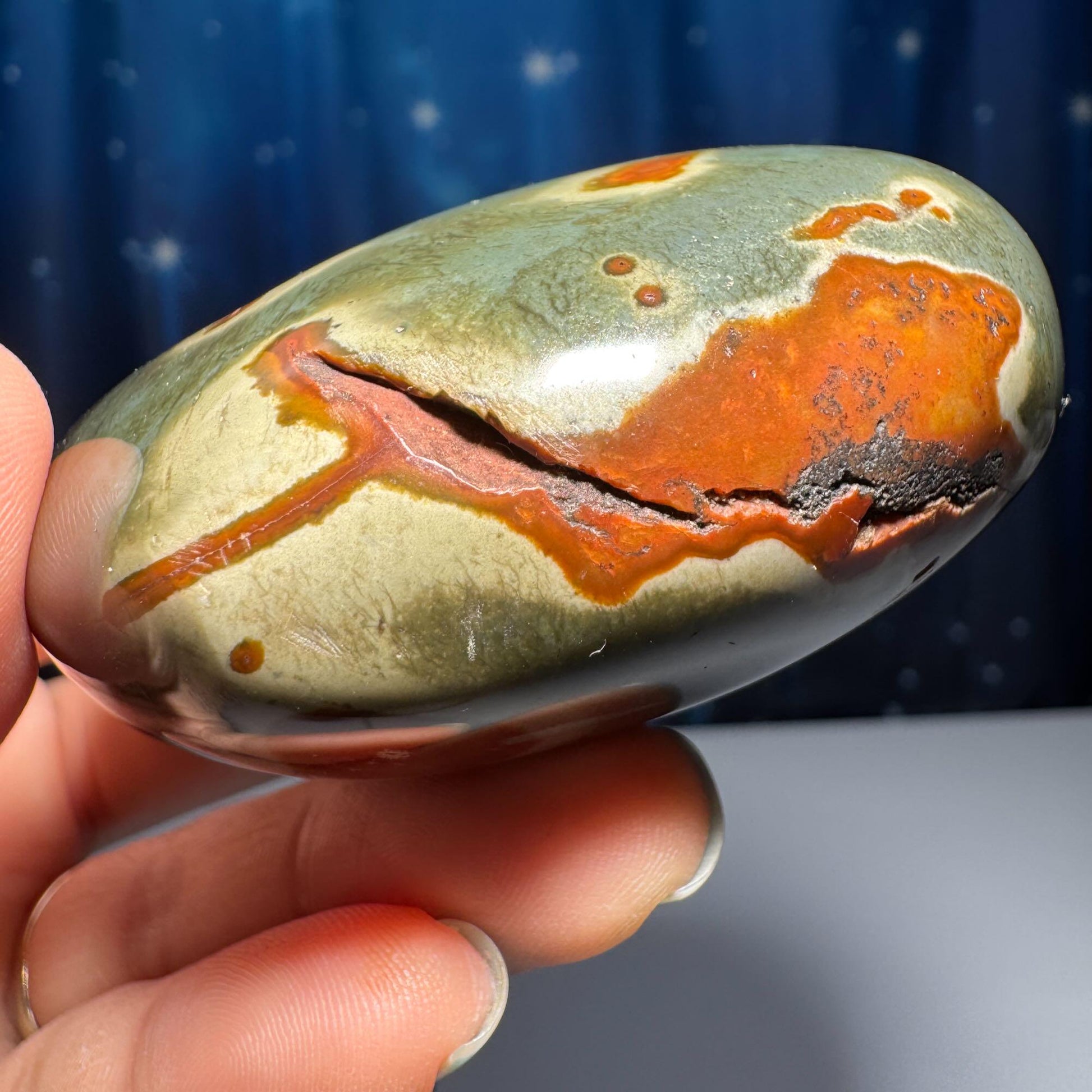 Polychrome Jasper heart | 2 1/8" tall | 170 grams | stand included | Desert Jasper | natural vug