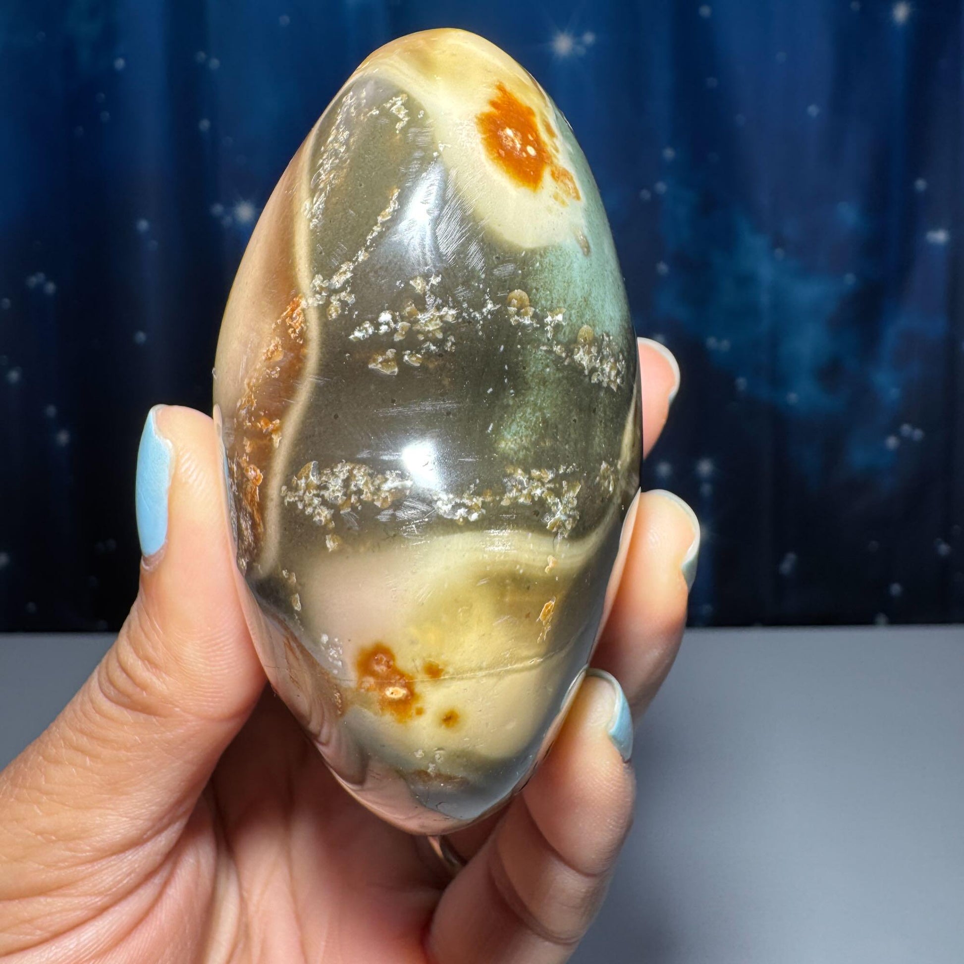 Polychrome Jasper heart | 2 3/4” tall | 301 grams | Damage Discount | stand included | Desert Jasper