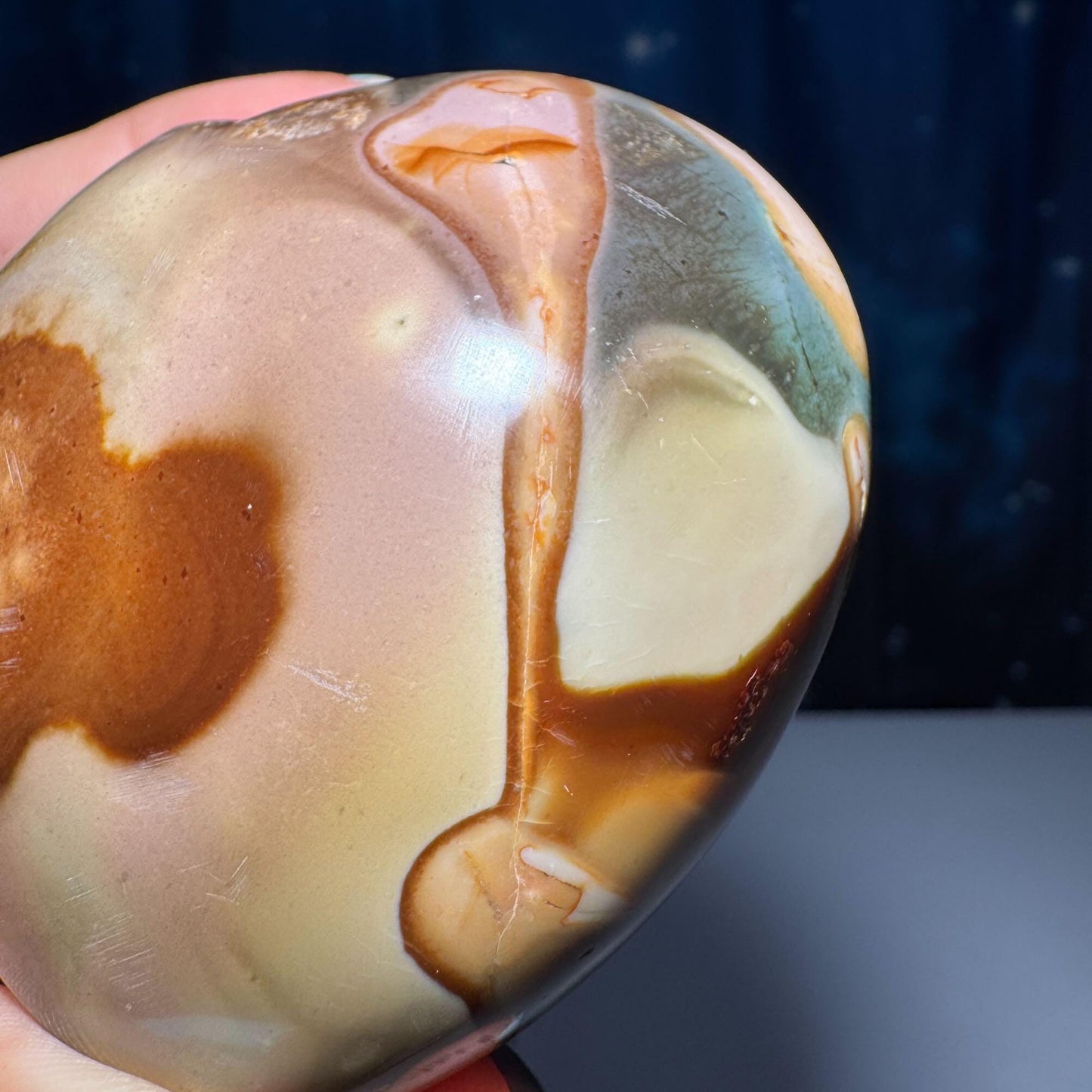 Polychrome Jasper heart | 2 3/4” tall | 301 grams | Damage Discount | stand included | Desert Jasper
