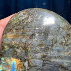 Labradorite free form | 3 3/4" long | 842 grams | dual flash | purple flash | pink flash | orange flash | blue flash yellow flash