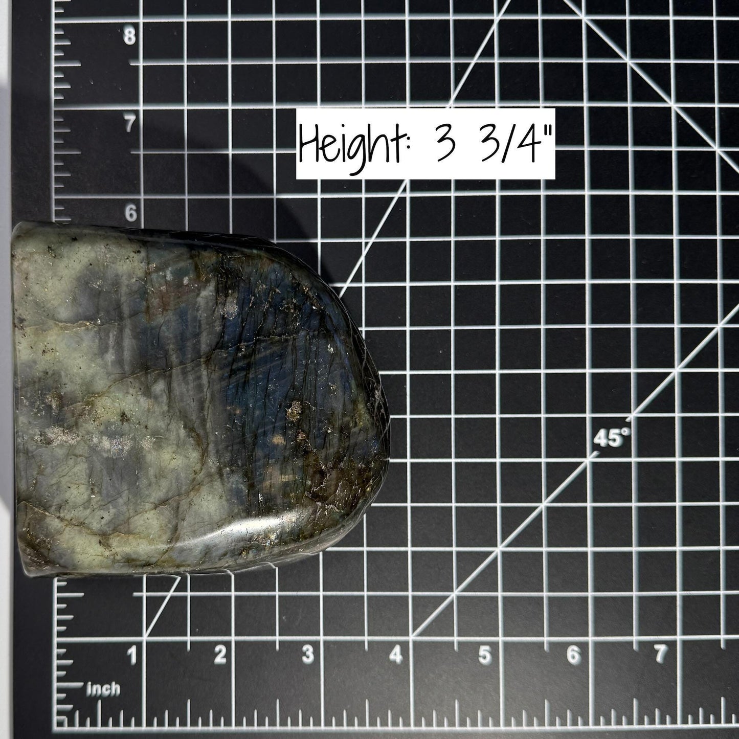 Labradorite free form | 3 3/4" long | 842 grams | dual flash | purple flash | pink flash | orange flash | blue flash yellow flash