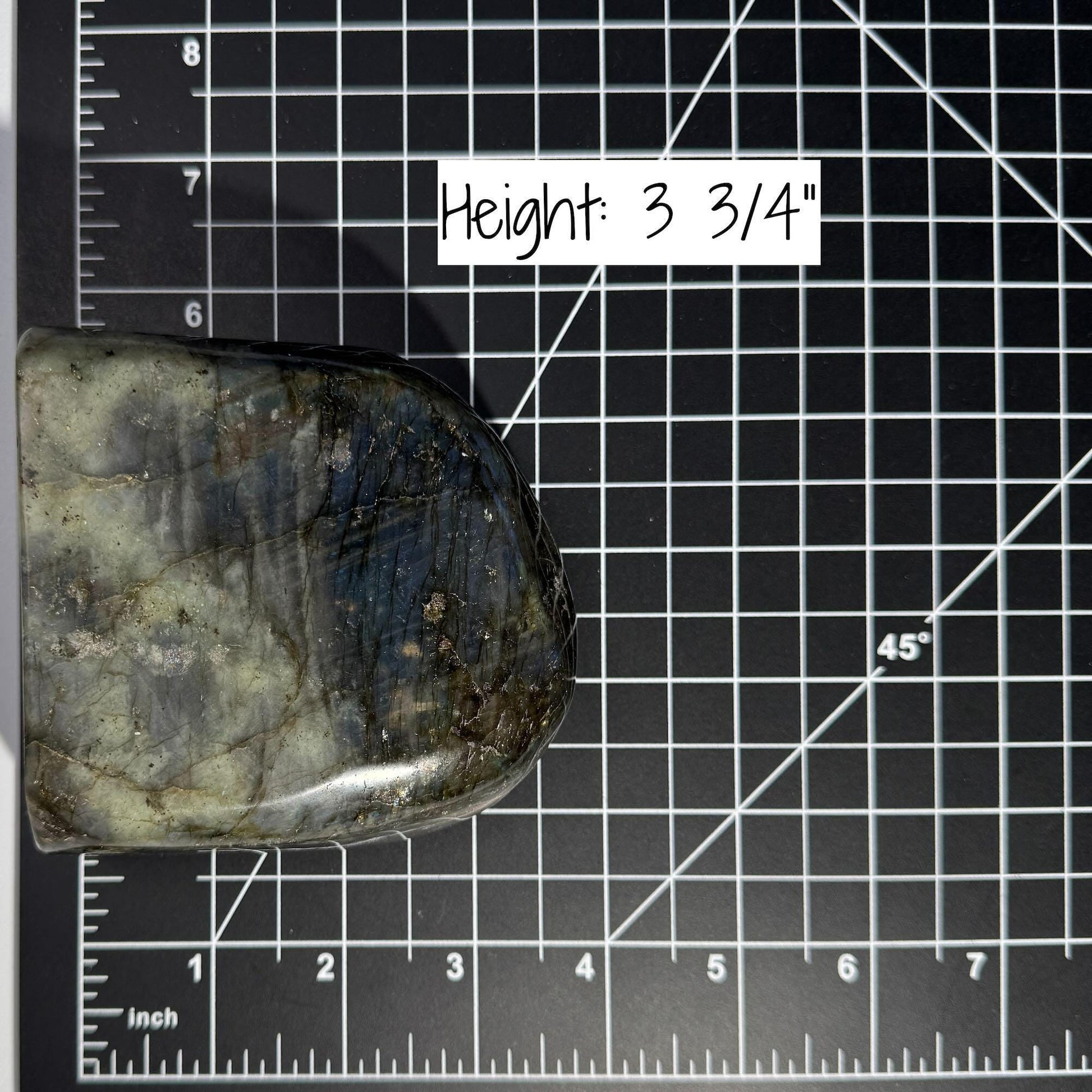 Labradorite free form | 3 3/4" long | 842 grams | dual flash | purple flash | pink flash | orange flash | blue flash yellow flash