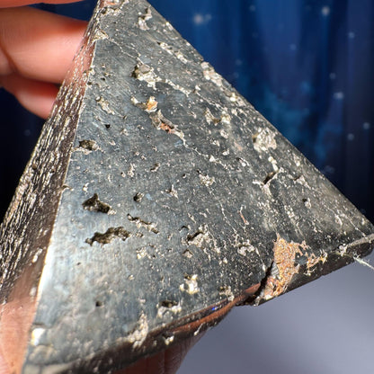 Peruvian Pyrite pyramid | 2 5/8” tall | 422 grams | cubic Pyrite