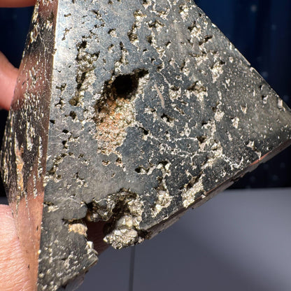 Peruvian Pyrite pyramid | 2 5/8” tall | 422 grams | cubic Pyrite