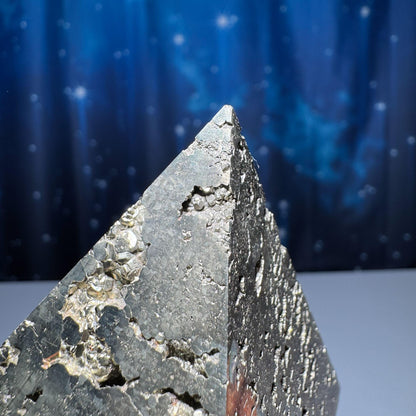 Peruvian Pyrite pyramid | 2 5/8” tall | 422 grams | cubic Pyrite