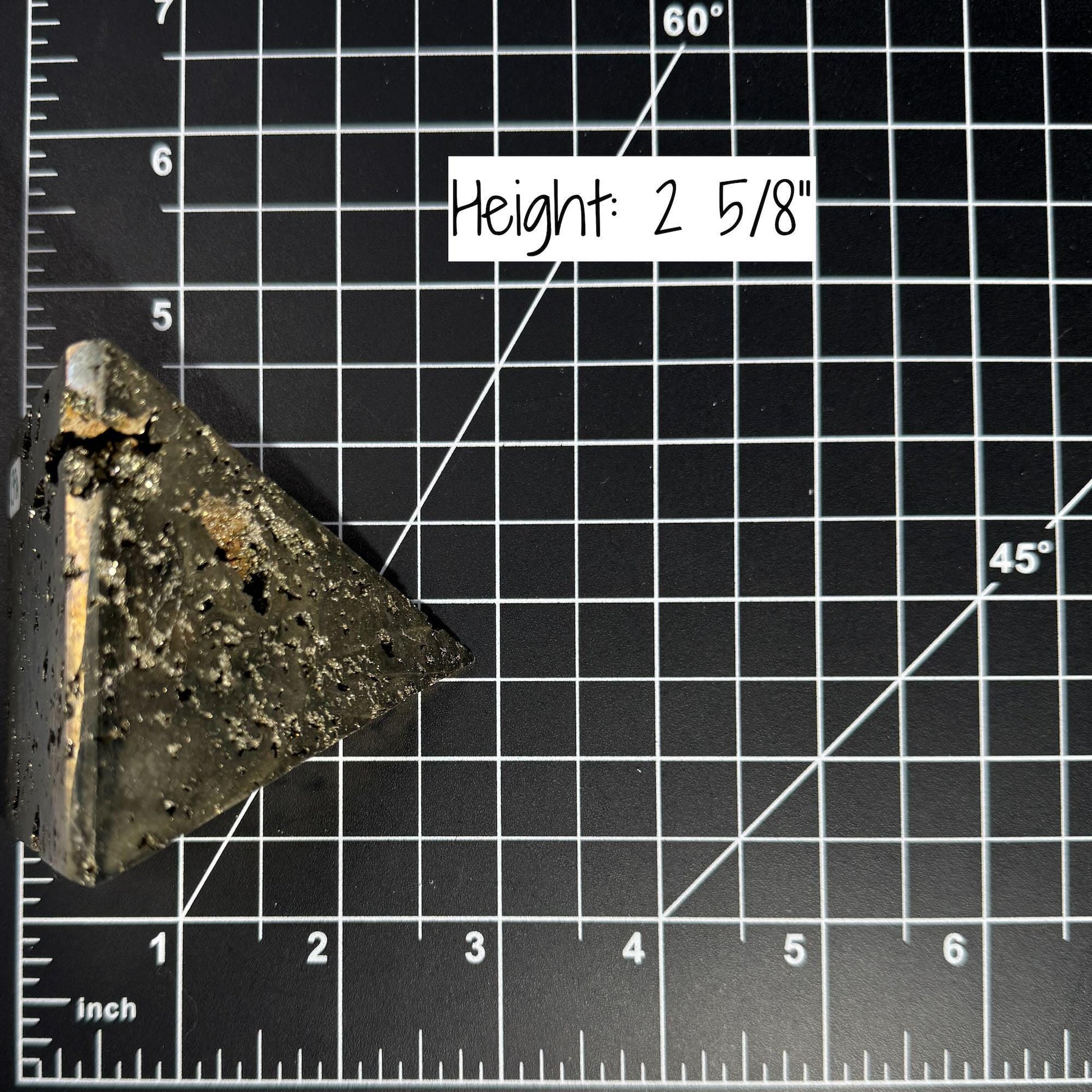 Peruvian Pyrite pyramid | 2 5/8” tall | 422 grams | cubic Pyrite