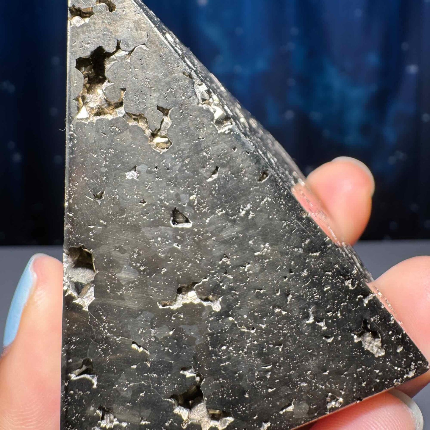 Peruvian Pyrite pyramid | 2 3/8” tall | 283 grams | cubic Pyrite | Damage Discount