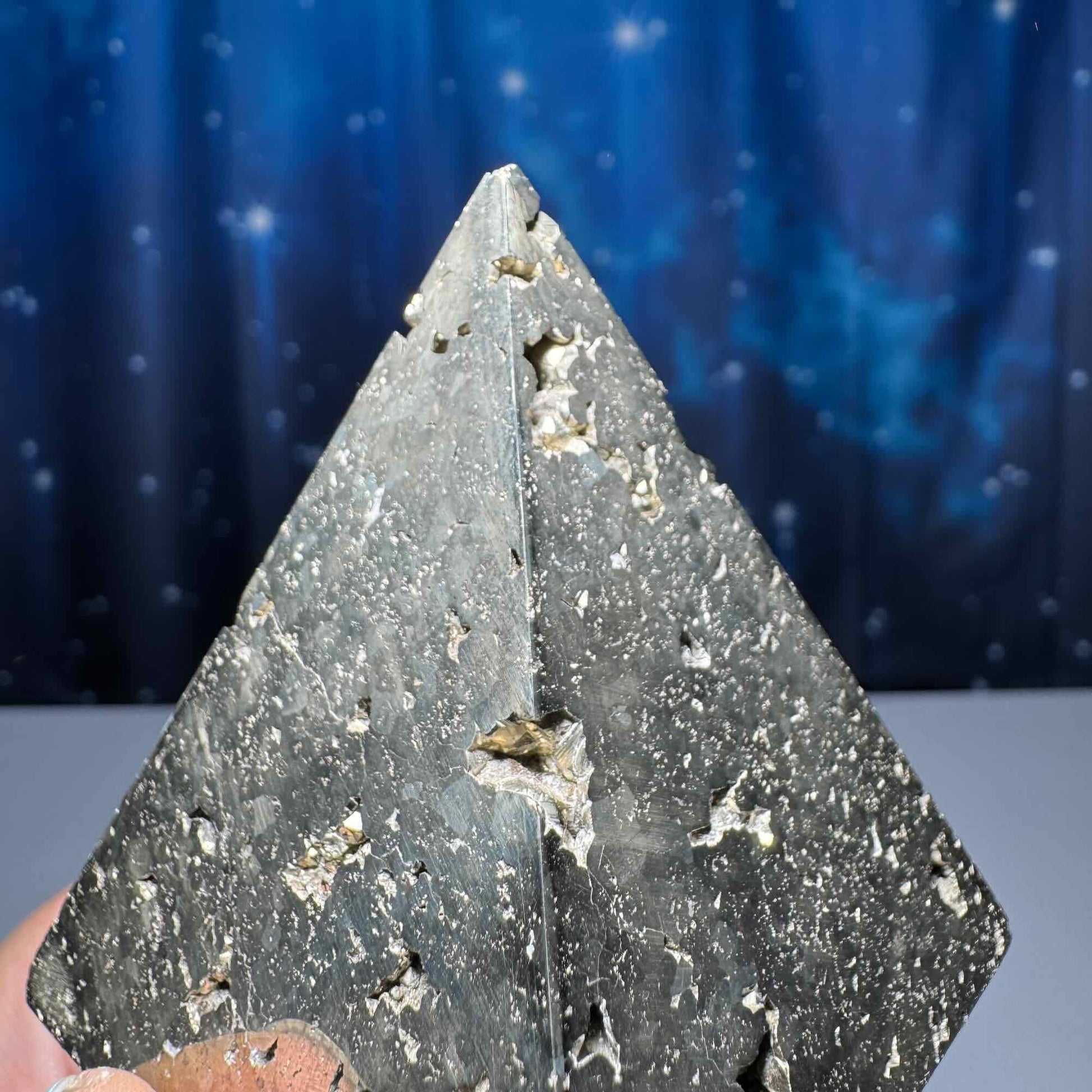 Peruvian Pyrite pyramid | 2 3/8” tall | 283 grams | cubic Pyrite | Damage Discount