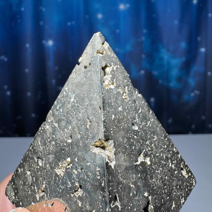 Peruvian Pyrite pyramid | 2 3/8” tall | 283 grams | cubic Pyrite | Damage Discount