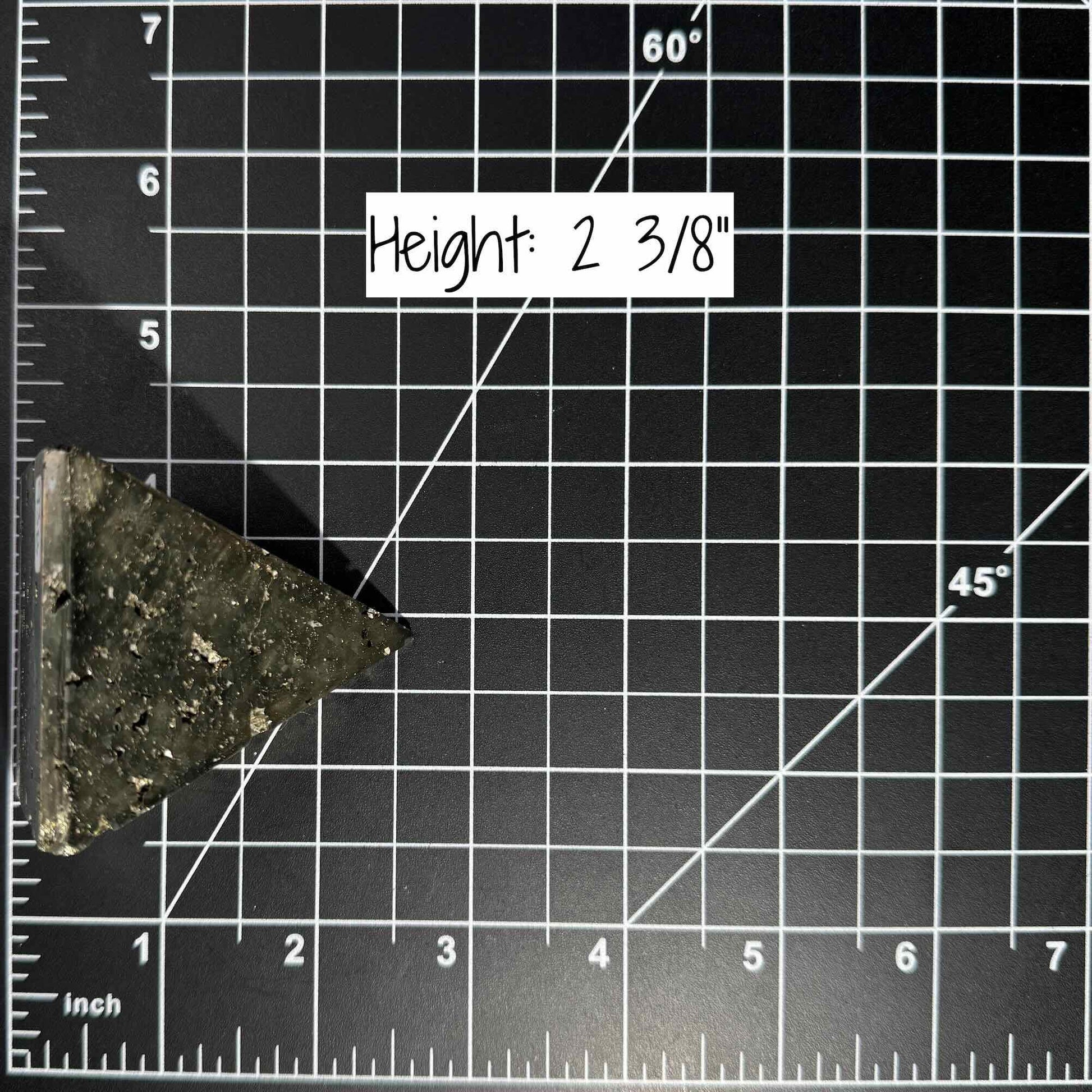 Peruvian Pyrite pyramid | 2 3/8” tall | 283 grams | cubic Pyrite | Damage Discount