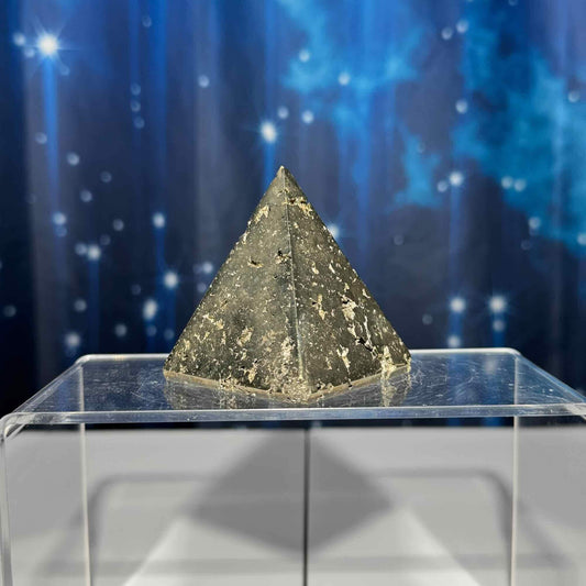 Peruvian Pyrite pyramid | 2 3/8” tall | 283 grams | cubic Pyrite | Damage Discount