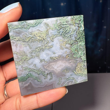 Moss Agate pyramid | 2 1/8" long | 130 grams | Blue Moss Agate pyramid | Moss Agate carving