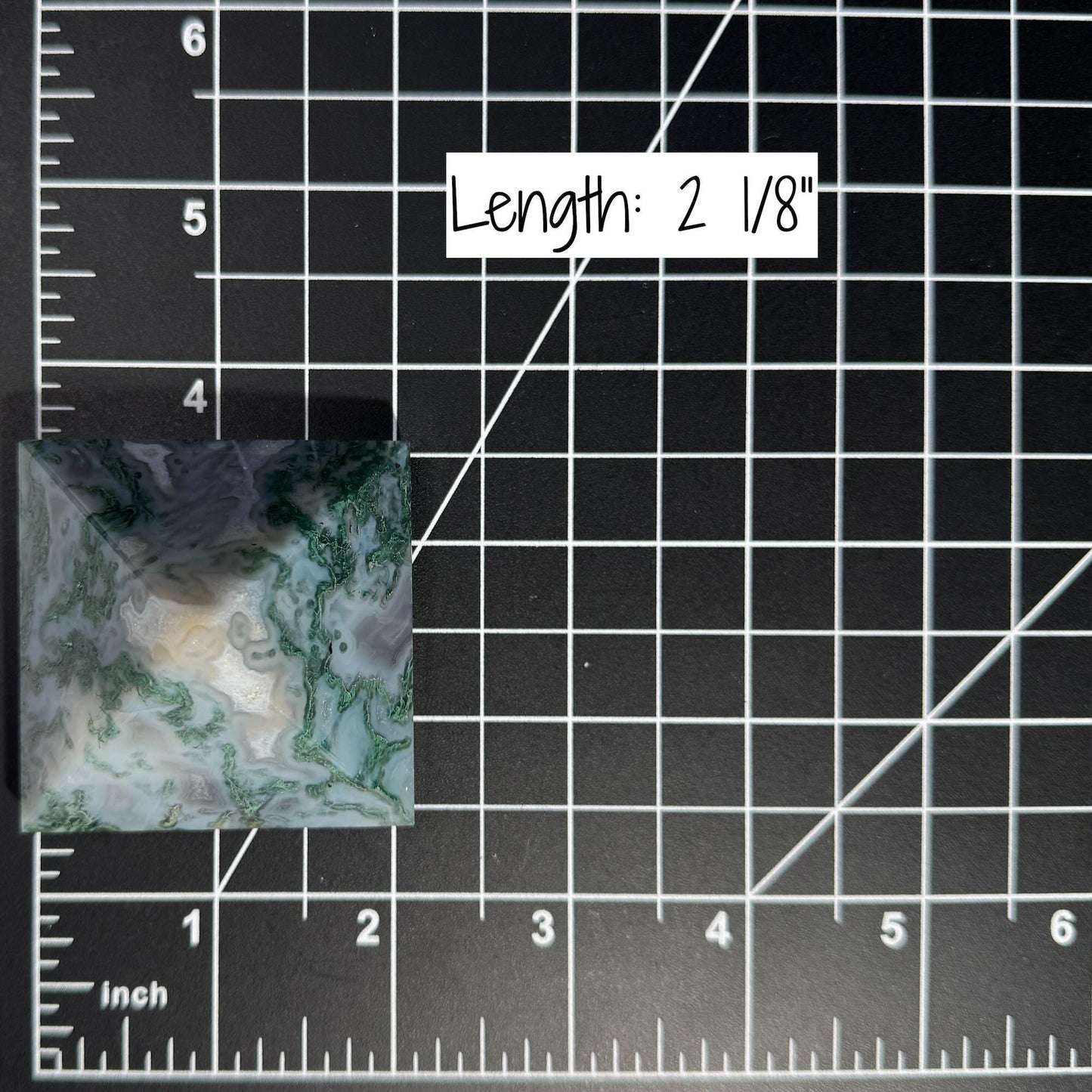 Moss Agate pyramid | 2 1/8" long | 130 grams | Blue Moss Agate pyramid | Moss Agate carving