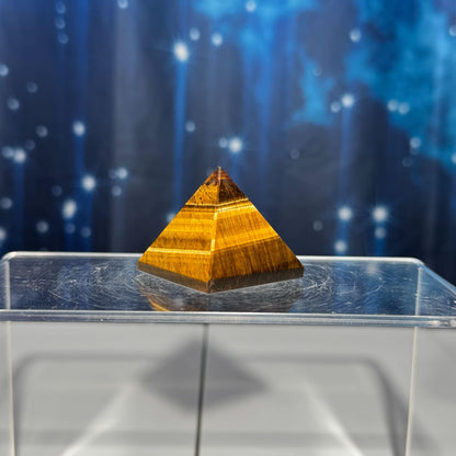Yellow Tiger's Eye pyramid | 1 1/2" long | 54 grams | Damage Discount | flashy Tiger's Eye