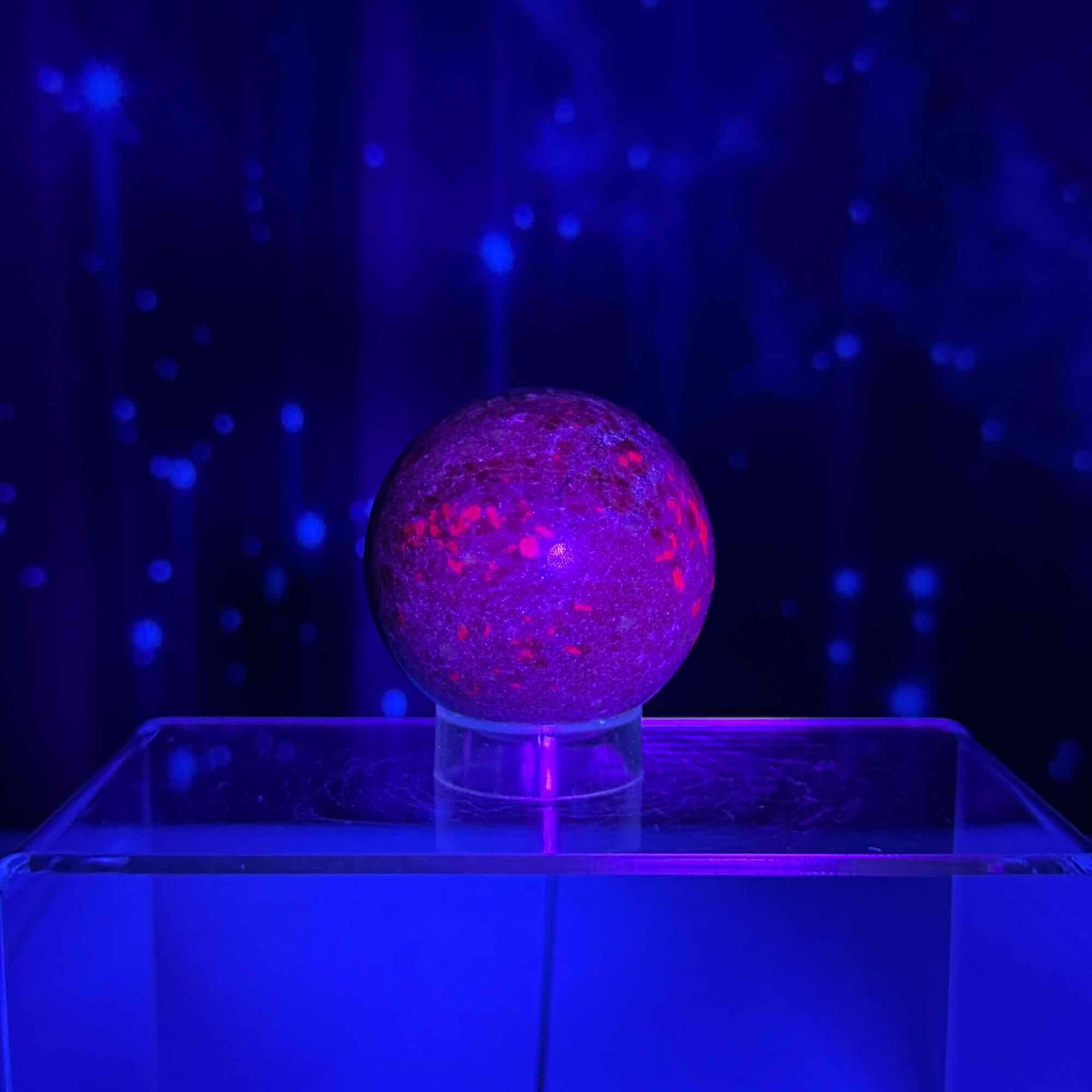 Ruby in Kyanite with Fuchsite sphere | 54mm | 306 grams | UV reactive | stand included