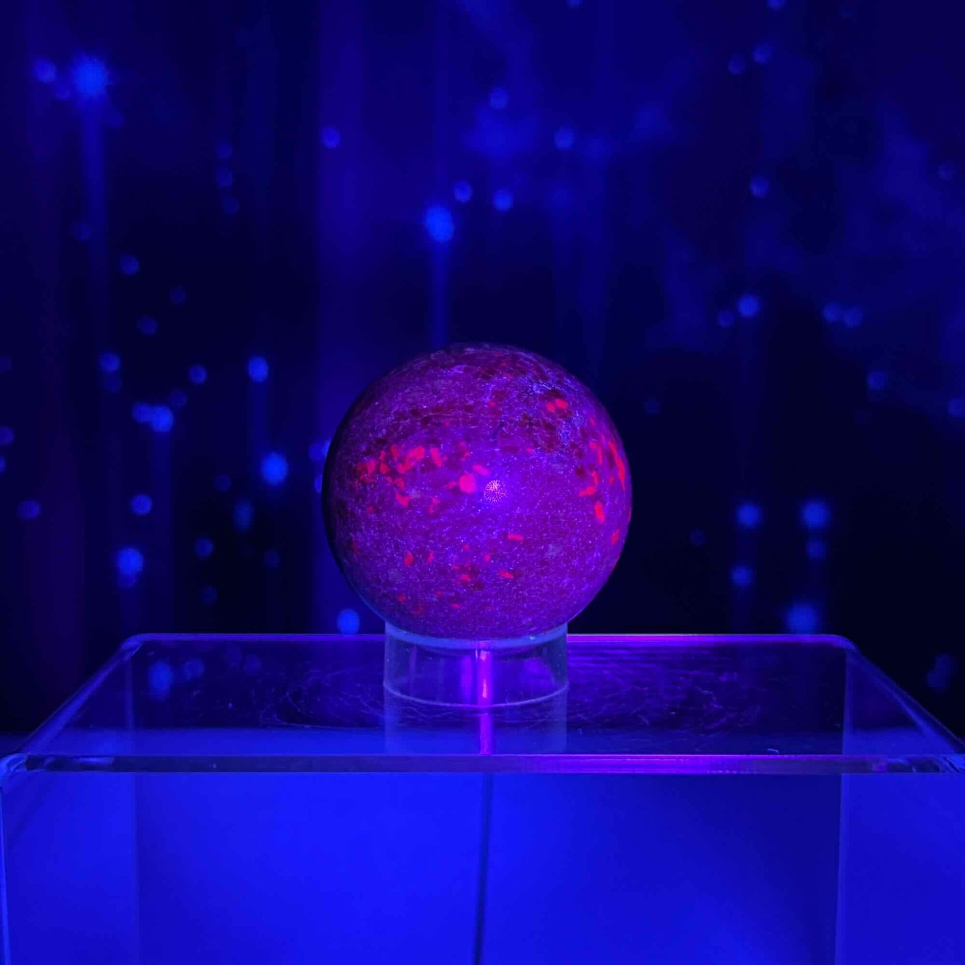 Ruby in Kyanite with Fuchsite sphere | 54mm | 306 grams | UV reactive | stand included