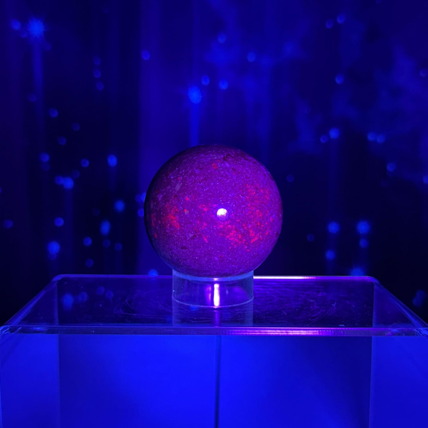 Ruby in Kyanite with Fuchsite sphere | 54mm | 314 grams | UV reactive | stand included