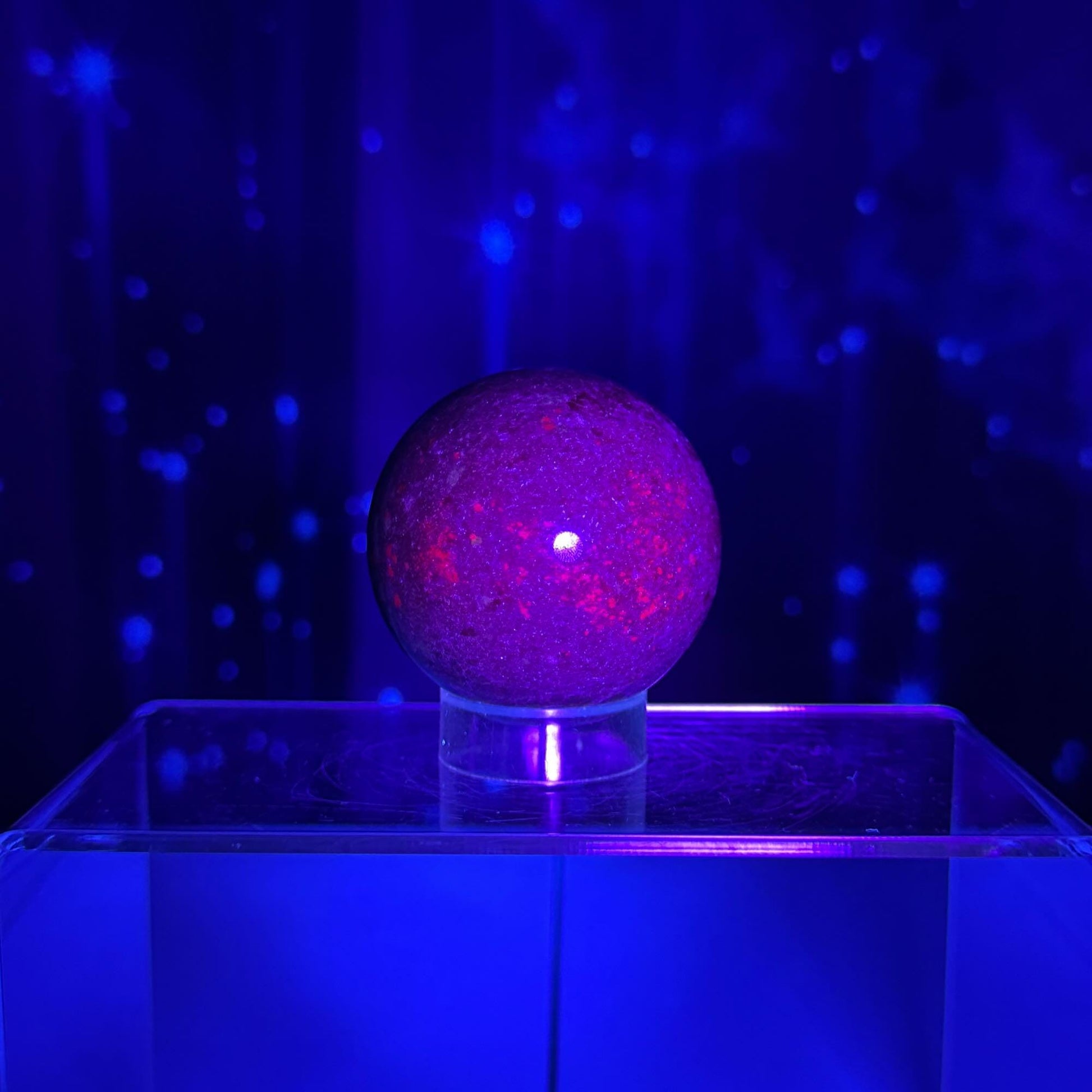 Ruby in Kyanite with Fuchsite sphere | 54mm | 314 grams | UV reactive | stand included