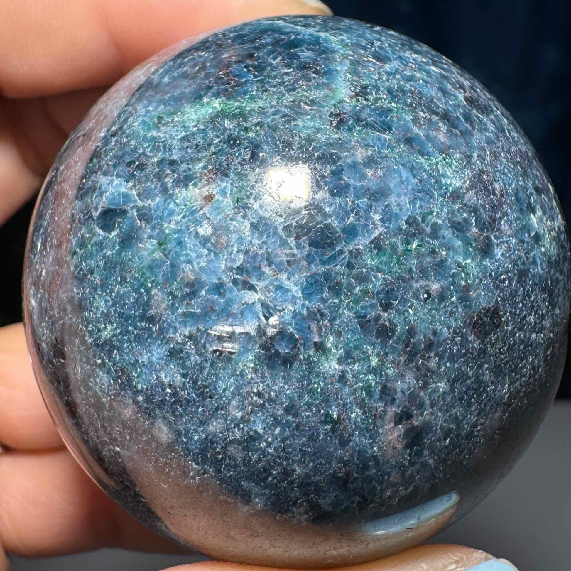 Ruby in Kyanite with Fuchsite sphere | 54mm | 314 grams | UV reactive | stand included