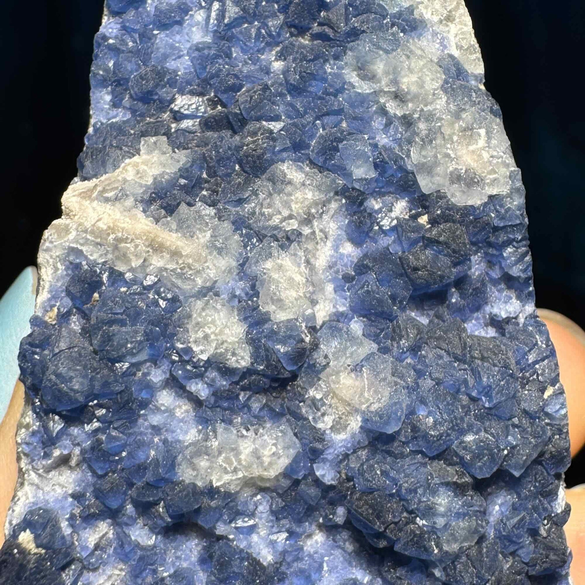 Indigo blue Fluorite raw point | 2 1/4" tall | 82 grams | raw Fluorite