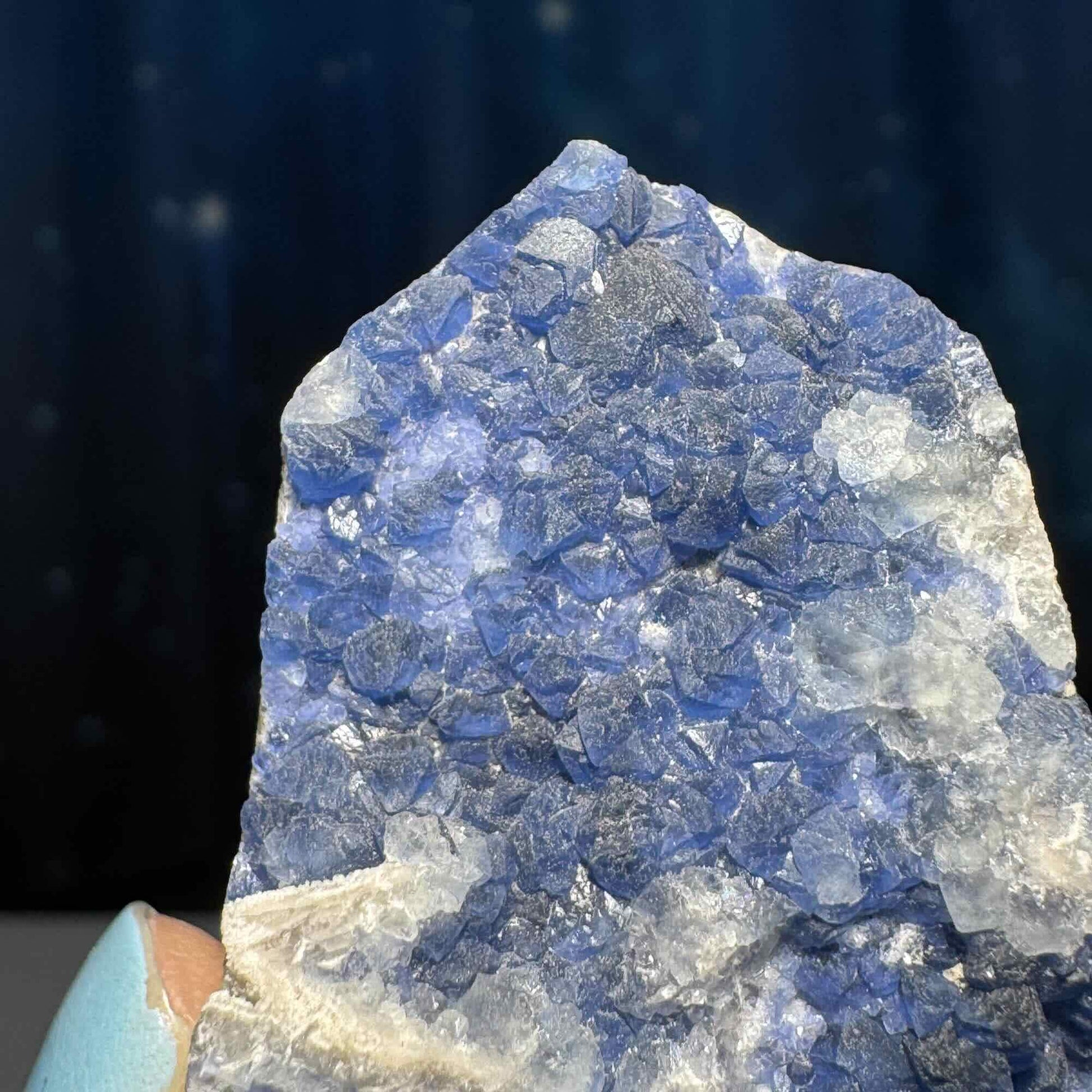 Indigo blue Fluorite raw point | 2 1/4" tall | 82 grams | raw Fluorite