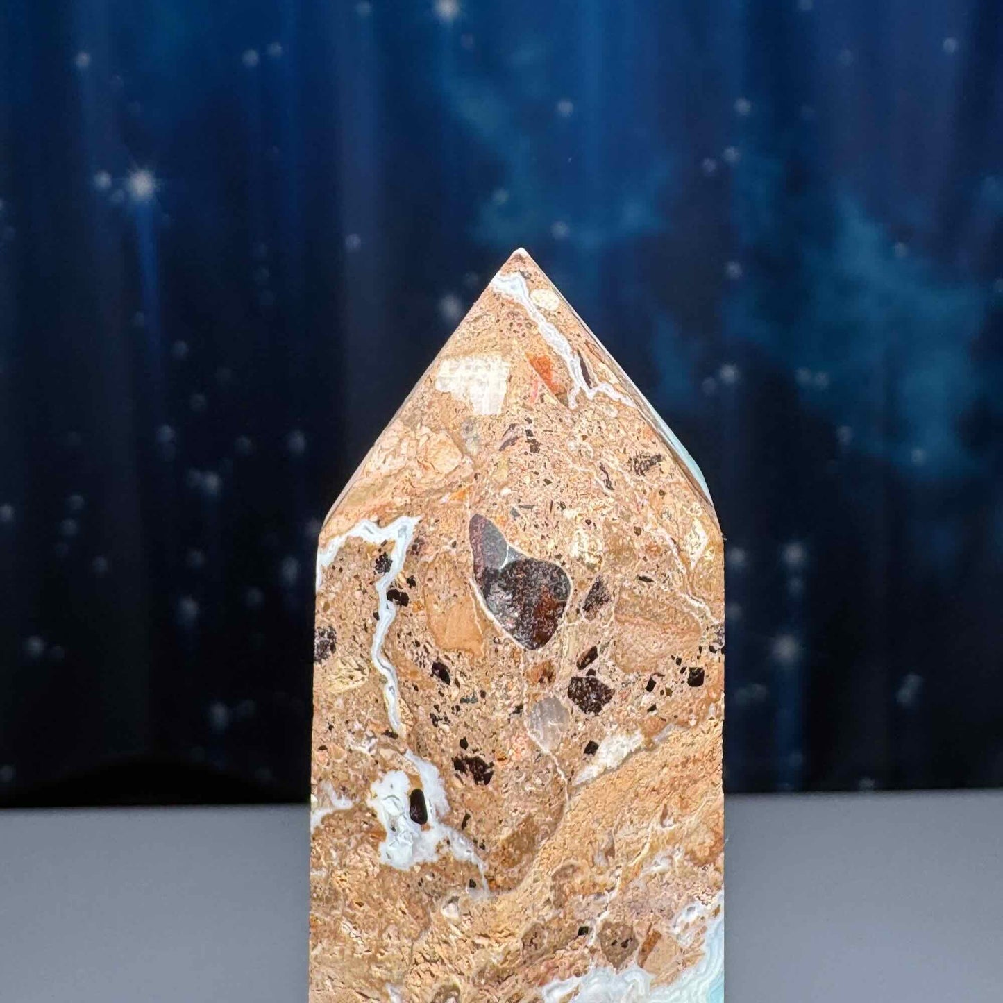 Blue Hemimorphite point | 3 5/8" tall | 130 grams | Damage Discount