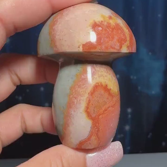 Polychrome Jasper mushroom | 2 3/8" tall | 119 grams | Desert Jasper | Damage Discount