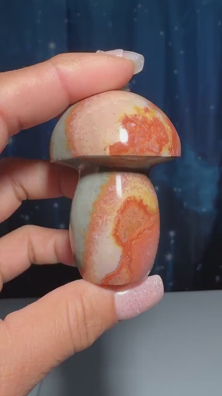 Polychrome Jasper mushroom | 2 3/8" tall | 119 grams | Desert Jasper | Damage Discount
