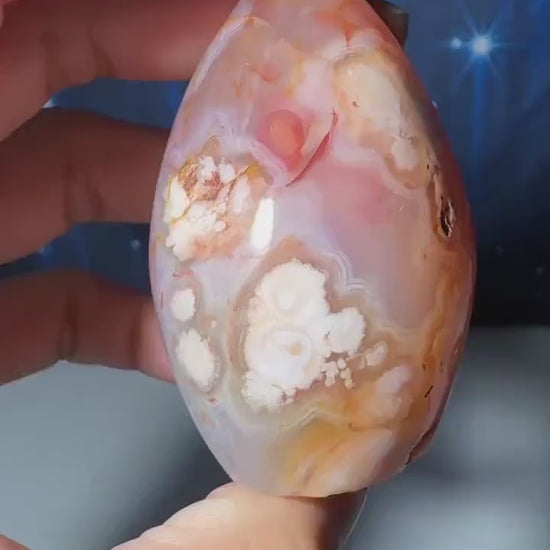 Flower Agate free form | 2 1/2" tall | 144 grams | gorgeous Flower Agate flame | red Flower Agate | pink Flower Agate | Tucson find