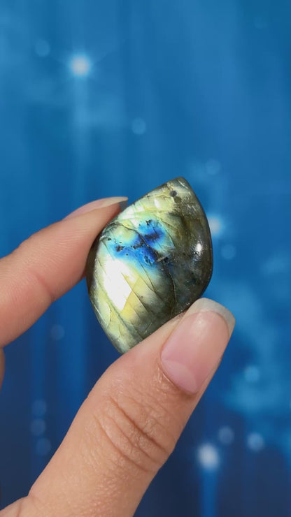 Labradorite Cabochon – Pre-Drilled • 11 grams
