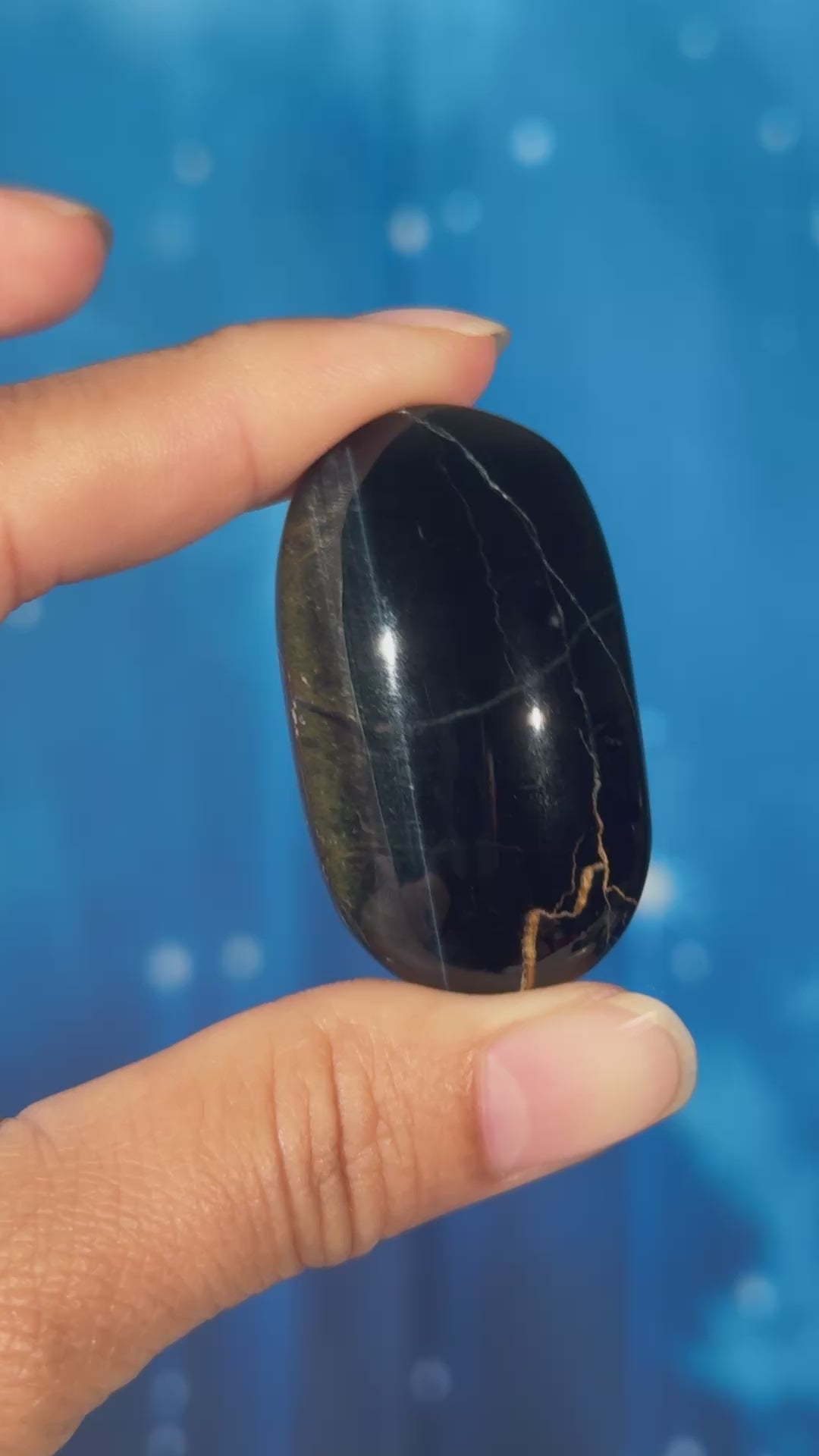 Blue Tiger's Eye Palmstone – 0.037 kg