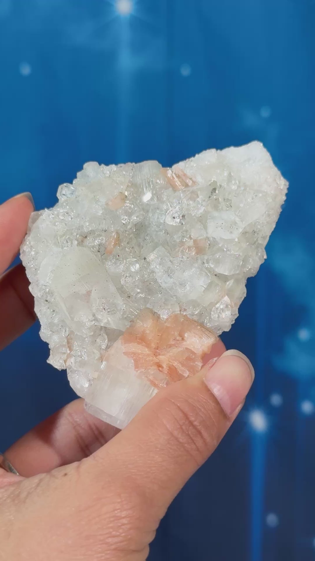 Apophyllite with Stilbite on Matrix – 0.150 kg