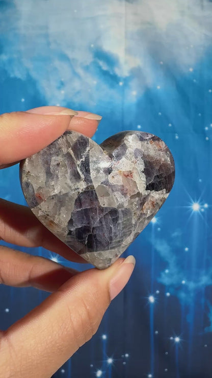 Iolite with Sunstone Heart – 0.065 kg