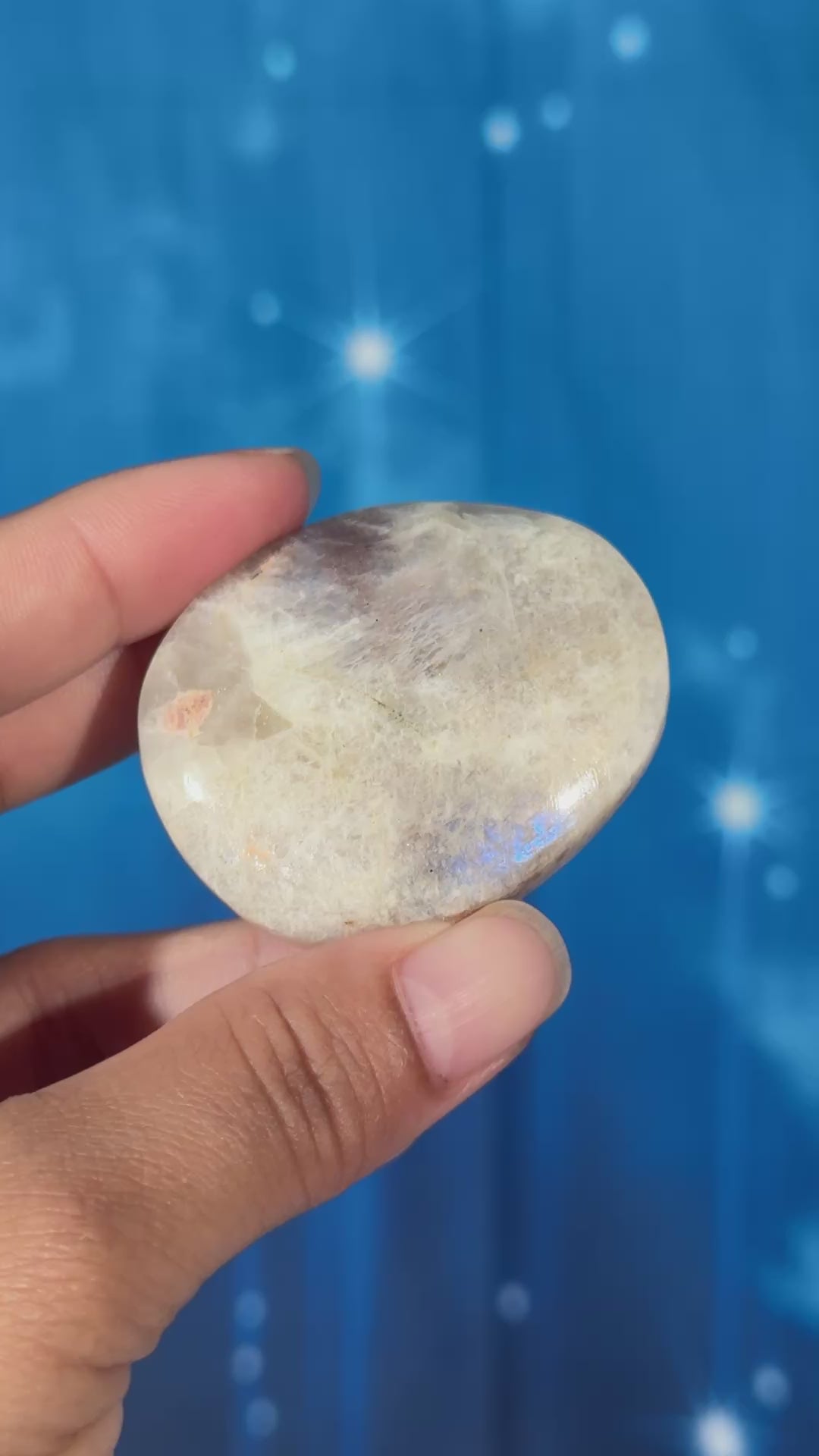 Russian Moonstone with Sunstone Palmstone – Belomorite • 0.054 kg