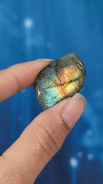 Labradorite Cabochon – Pre-Drilled • 9 grams