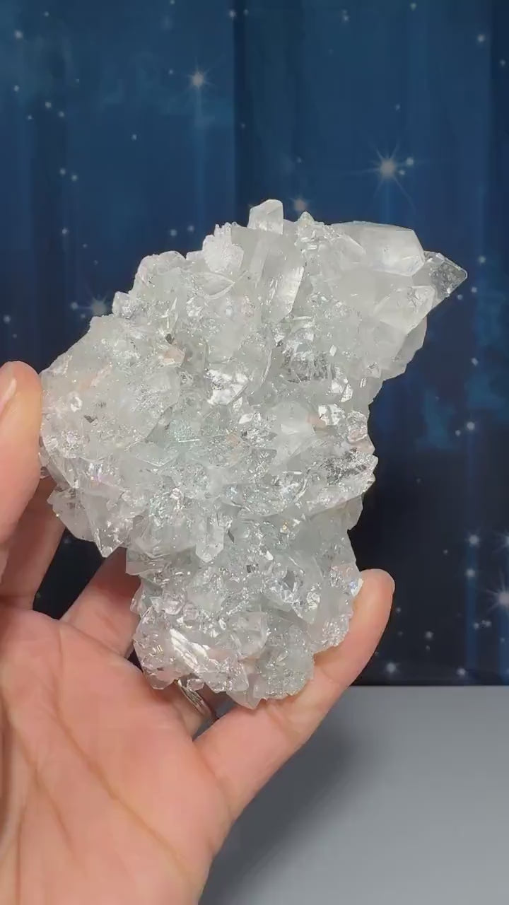 Apophyllite with Stilbite specimen | 306 grams | 4 5/8" long | with Matrix | lots of rainbows | Tucson find