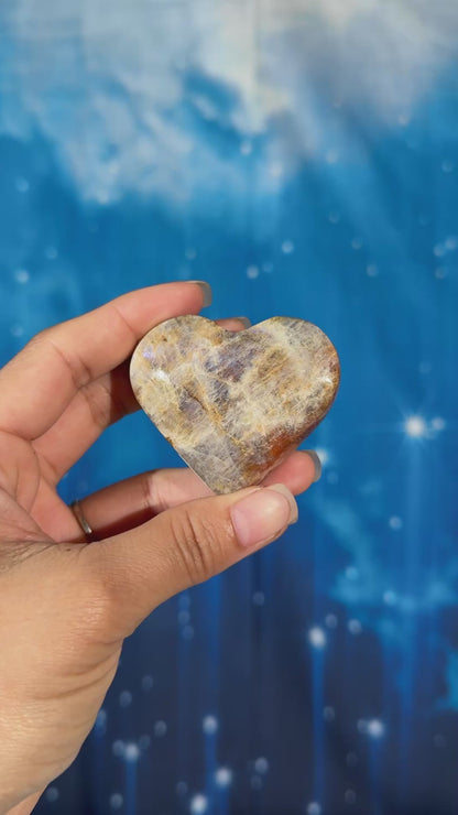 Moonstone with Sunstone Heart – Belomorite • 0.077 kg