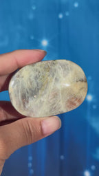Russian Moonstone with Sunstone Palmstone – Belomorite • 0.082 kg