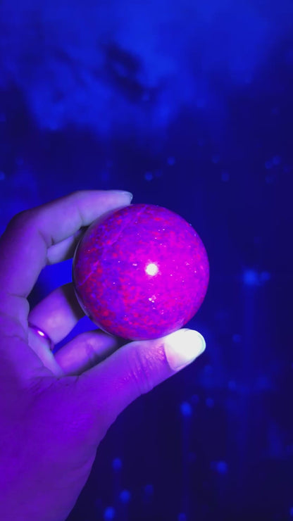 Ruby Kyanite with Fuchsite Sphere – UV-Reactive • 0.326 kg