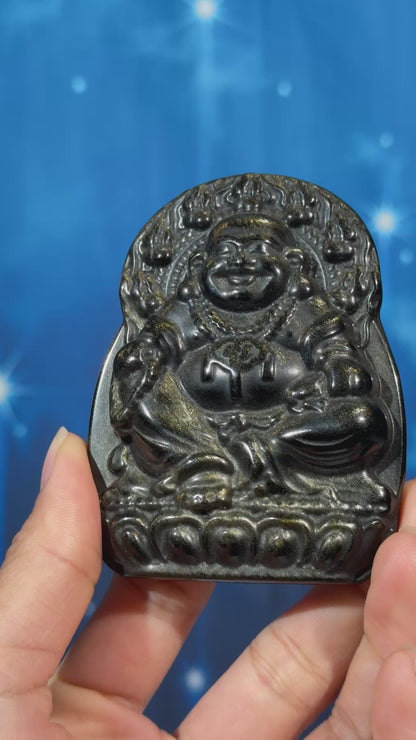 Gold-Sheen Obsidian Buddha – 0.116 kg