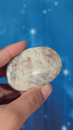 Russian Moonstone with Sunstone Palmstone – Belomorite • 0.082 kg